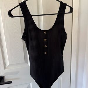 H&M Black Ribbed women Bodysuit